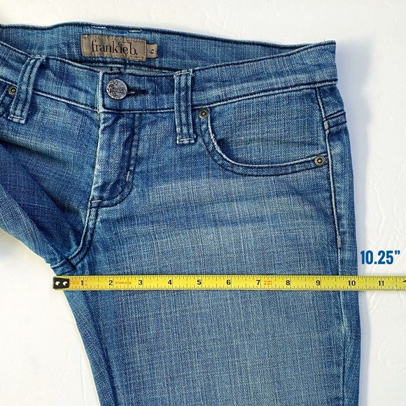 Vintage FRANKIE B. Signature f logo pockets Low Rise Bell bottom flare blue jean - Picture 13 of 13